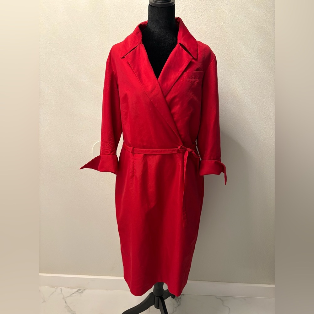 DELTA AIRLINES DIRECT FLIGHT ATTENDANT RED DRESS RICHARD TYLER US 12 EURO 44